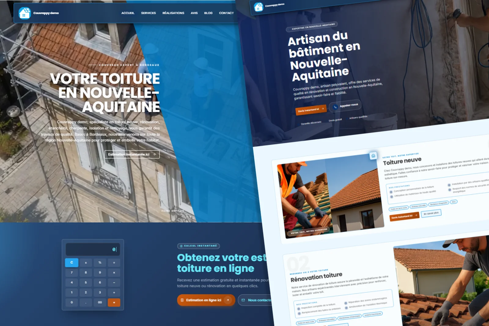 Aperçu du site couvrappy sur ordinateur
